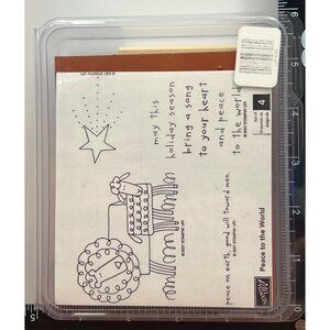 NIP HTF 2007 STAMPIN' UP! 109495 PEACE TO THE WORLD WOOD MOUNTED RUBBER STAMP